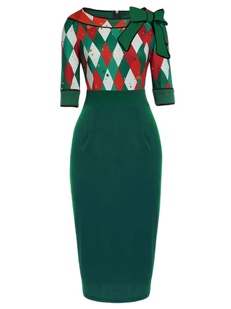 Green 1960s Christmas Plaid Patchwork Dress: timeless style reimagined