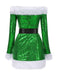 Green 1960s Christmas Plush Sequined Patchwork Dress, vintage dress, retro fashion - perfect for women who love vintage and retro fashion