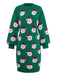 Green 1960s Christmas Santa Claus Sweater Dress - vintage dress, retro fashion