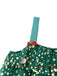 Green 1960s Christmas Tree Pom-Pom Balls Mesh Dress - vintage dress, retro fashion