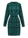 Green 1960s Crew Neck Plaid Knit Sweater Dress - vintage dress, retro fashion