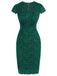 She slips into this Green 1960s Floral Solid Bodycon Dress and suddenly it's a 1960s daydream