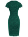 Green 1960s Floral Solid Bodycon Dress: where 1960s romance meets her modern spirit