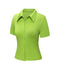This Green 1960s Lapel Knitted Solid Blouse brings 1960s soul to her everyday