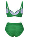 This Green 1960s Pleated Solid Swimsuit carries 1960s vacation dreams in every stitch