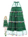 Green 1960s Pom-Pom Christmas Tree Dress: where 1960s romance meets her modern spirit