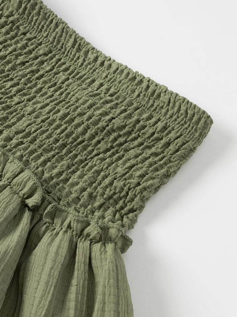 Green 1960s Solid Elastic Waist Cake Skirt — because 1960s glamour deserves an encore