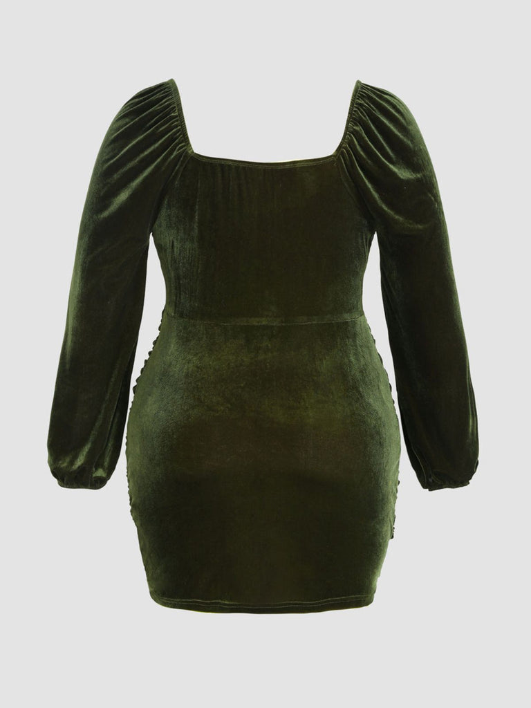 Green 1960s Solid Sweetheart Wrap Dress: where 1960s romance meets her modern spirit