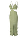 Green 1960s Solid Tassel Hem Suspender Dress, vintage dress, retro fashion - perfect for women who love vintage and retro fashion