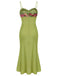 Green 1960s Spaghetti Strap 3D Floral Dress — the kind of 1960s dress that makes strangers smile