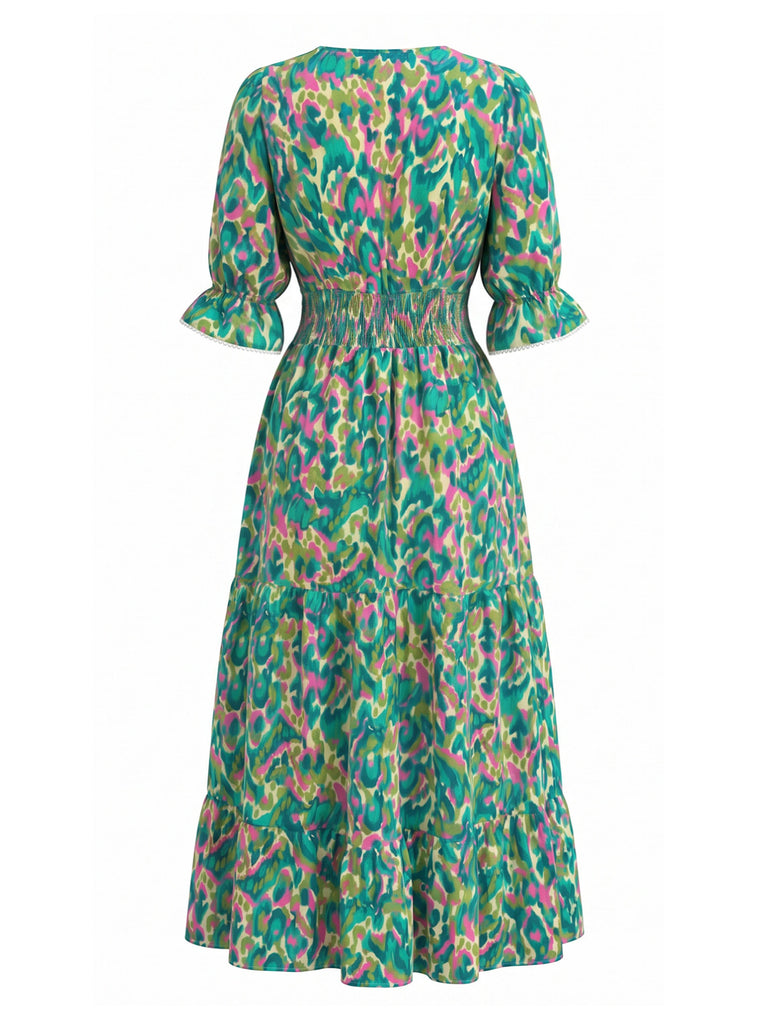 Green 1940s Vintage Retro Dress 2