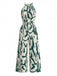 Green 1950s Floral Halter Vintage Jumpsuit
