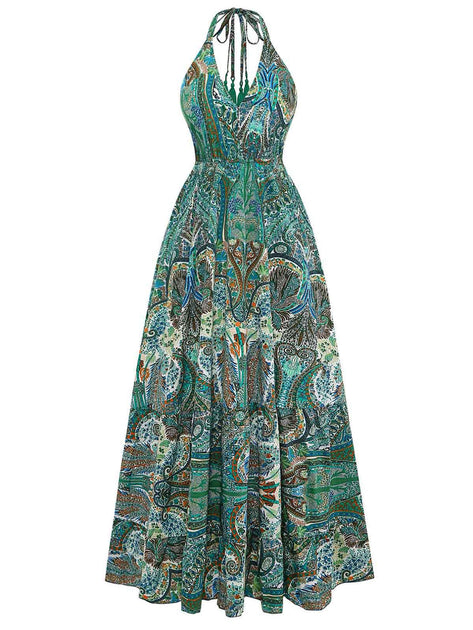 green paisley maxi dress Green & Gold Paisley Kaftan Dress: Sparkly Ethnic Maxi Dress