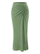 She finds her 1970s story in this Green 1970s Boho Ruched Solid Cover-Up