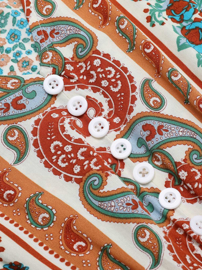 Green 1970s Cap Sleeve Bohemian Dress — the kind of 1970s dress that makes strangers smile