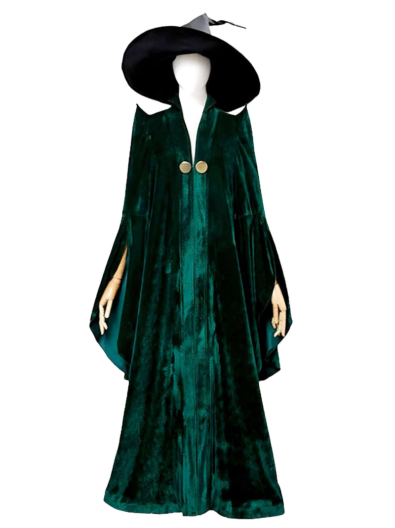 green velvet witch dress 1970s Halloween Costume Cloak Perfect halloween scary witch