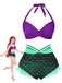 She's wearing Green 1970s Halter Mermaid Scales Swimsuit and the whole beach remembers the 1970s
