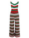Green 1970s Happy Christmas Straps Knitted Jumpsuit — 1970s vintage charm for her modern wardrobe