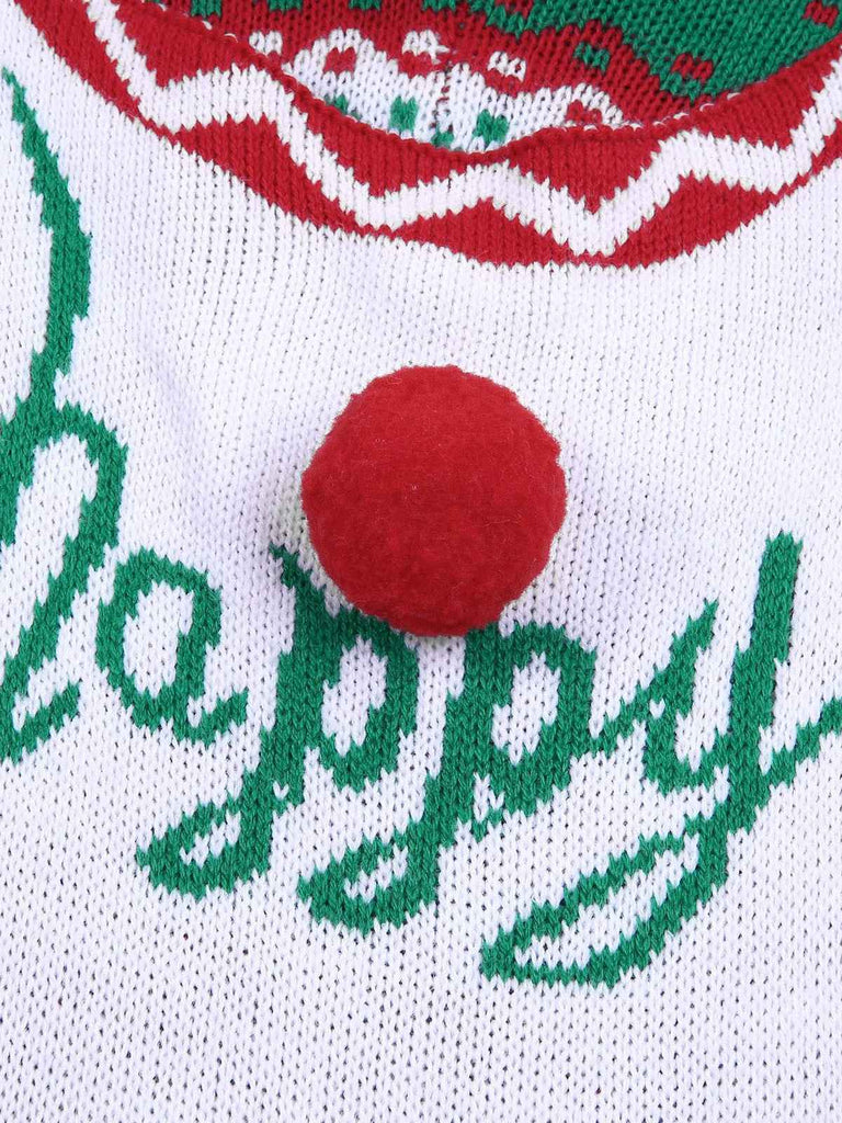 She finds her 1970s story in this Green 1970s Happy Christmas Straps Knitted Jumpsuit