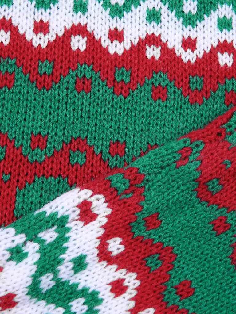 This Green 1970s Happy Christmas Straps Knitted Jumpsuit whispers 1970s secrets to those who notice