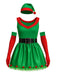 Green 1980s Christmas Tree Dress Set - vintage dress, retro fashion