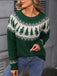 Green 1980s Christmas Tree Fair Isle Sweater - vintage fashion, retro style