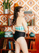 Green Checked Halter Bowknot Bikini Set: timeless style reimagined