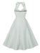 Green Gray 1950s Halter Plaids Dress: where 1950s romance meets her modern spirit