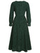 Green V-Neck Leopard A-Line Dress — vintage elegance for the modern woman