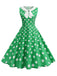 1950s Polka Dot Peter Pan Collar Sleeveless Dress