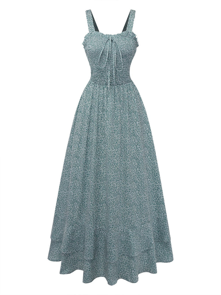 green floral dress on a white background