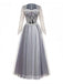Grey 1930s Halloween Ghost Bride Mesh Dress - vintage dress, retro fashion