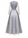 Grey 1930s Halloween Ghost Bride Mesh Dress - vintage dress, retro fashion