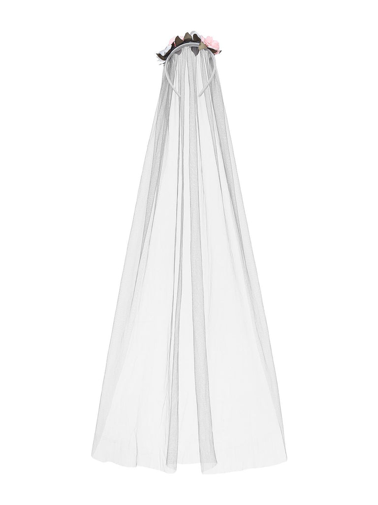 Grey 1930s Halloween Ghost Bride Mesh Dress - vintage dress, retro fashion