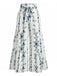 Yellow Grey Vintage Floral Striped Pants 1