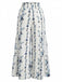 Yellow Grey Vintage Floral Striped Pants 2