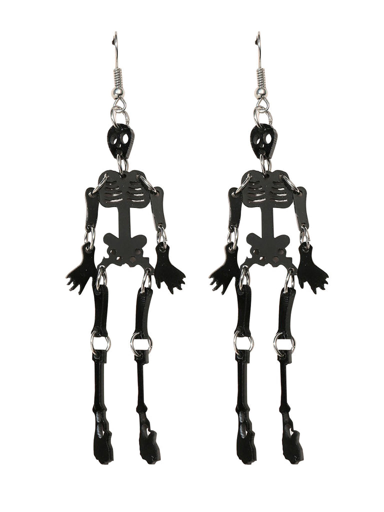She adds this Halloween Black Skeleton Alloy Earrings and suddenly it's vintage perfection