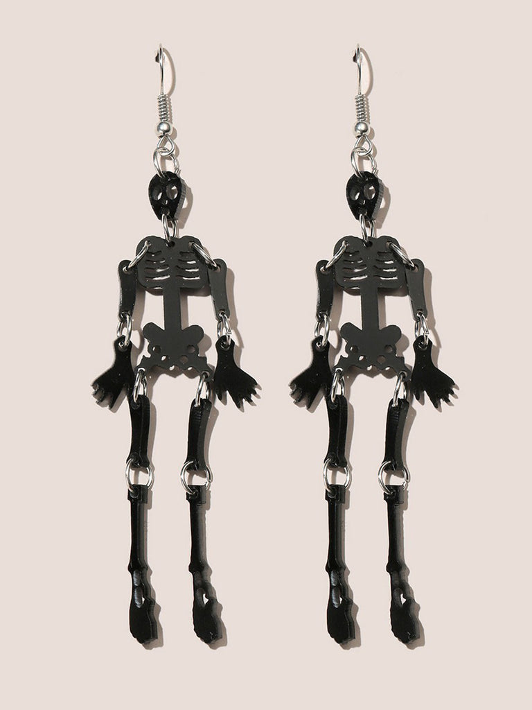 Halloween Black Skeleton Alloy Earrings, vintage fashion, retro style - perfect for women who love vintage and retro fashion