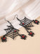 She adds this Halloween Black Spider Web Earrings and suddenly it's vintage perfection