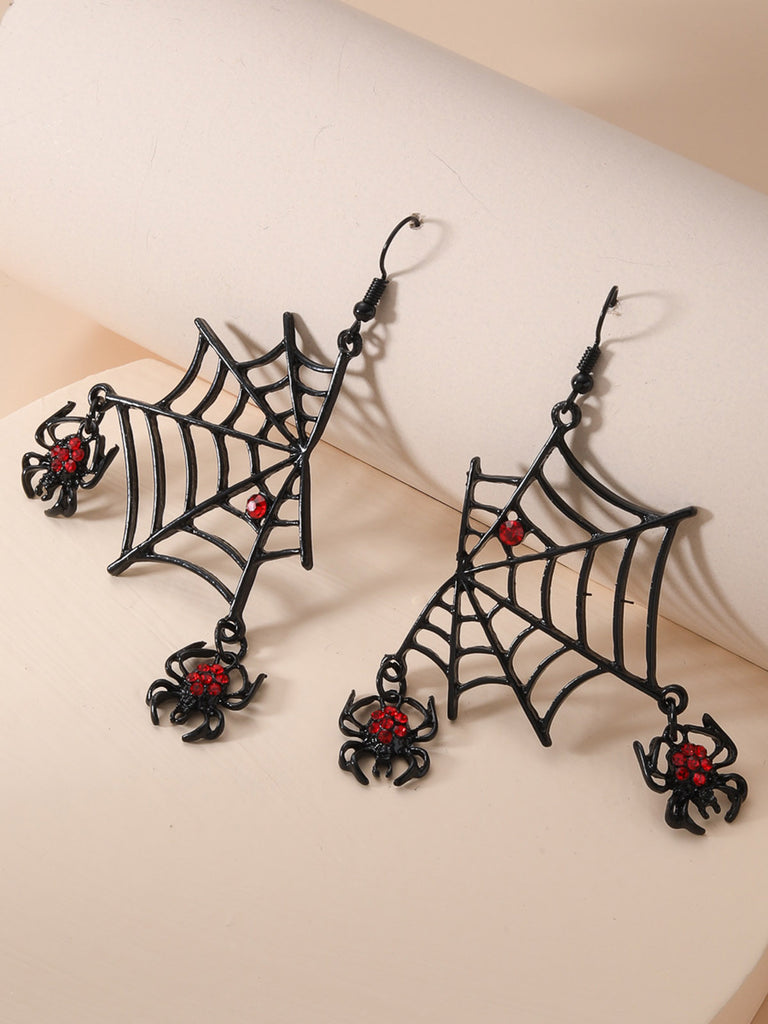 Halloween Black Spider Web Earrings, vintage fashion, retro style - perfect for women who love vintage and retro fashion