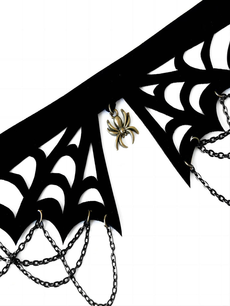 Halloween Black Spider Web Gothic Necklace — vintage elegance for the modern woman