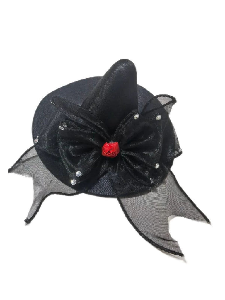Halloween Bow Pointed Hat Hair Clip - vintage fashion, retro style