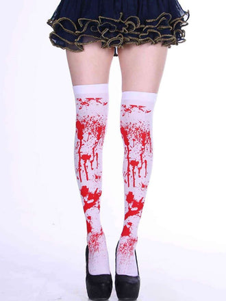 Halloween Gothic Blood Over-Knee Stocking - vintage fashion, retro style