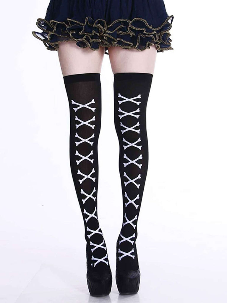 Halloween Gothic Blood Over-Knee Stocking - vintage fashion, retro style