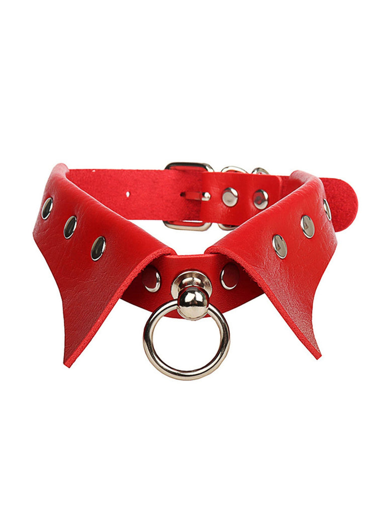 Halloween Gothic Faux Leather Collar Choker Necklace: vintage detail work for the woman who notices