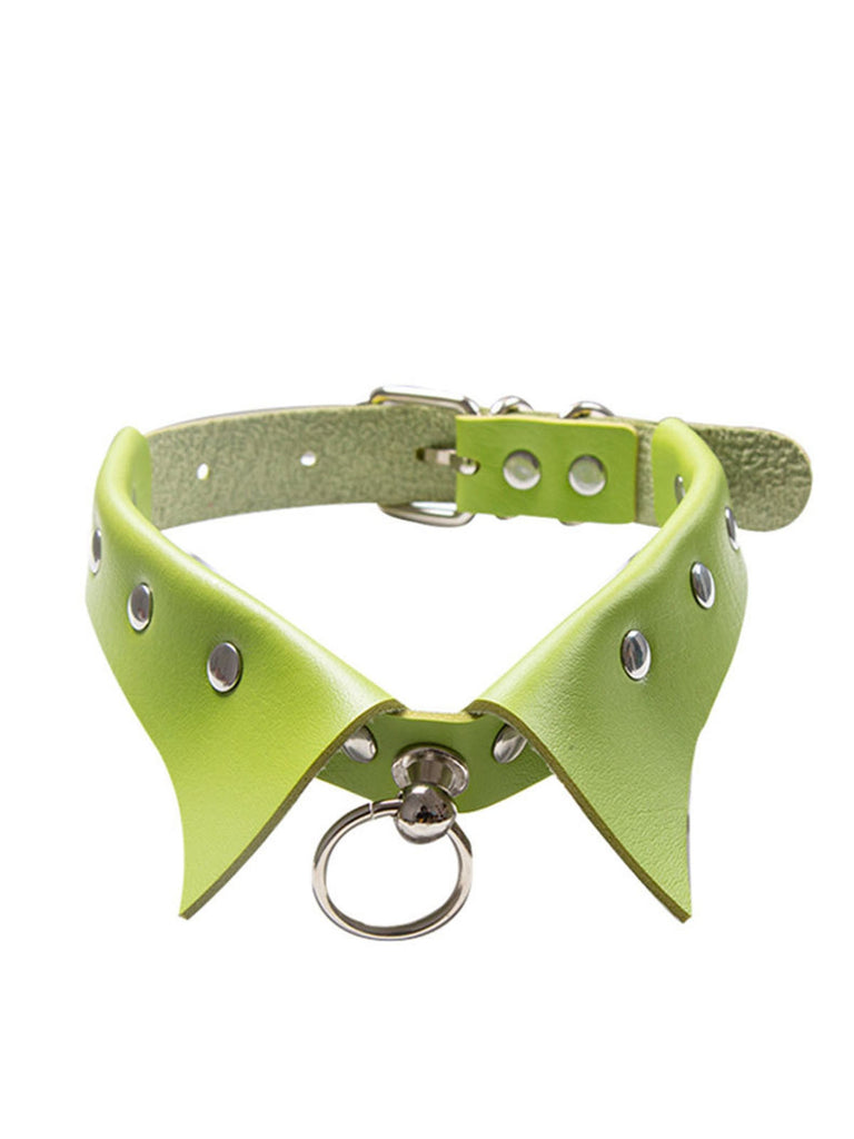 Halloween Gothic Faux Leather Collar Choker Necklace — vintage elegance in the palm of her hand