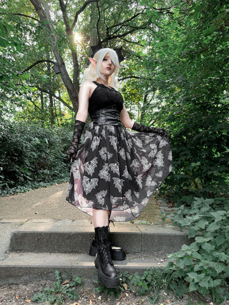 She slips into this Halloween Gothic Steampunk Lace Dress and suddenly it's a vintage daydream