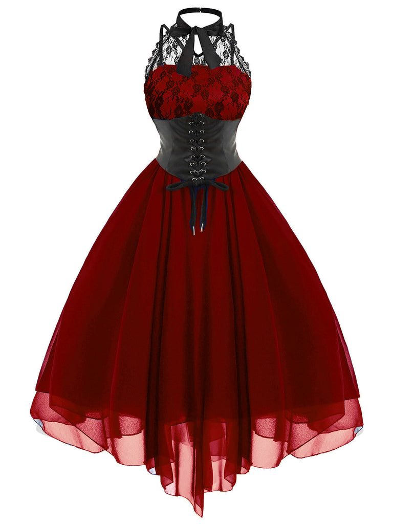 Halloween Gothic Steampunk Lace Dress Halloween Gothic Steampunk Lace Dress