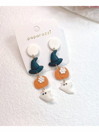 Halloween Hat Pumpkin Spooky Earrings: timeless style reimagined