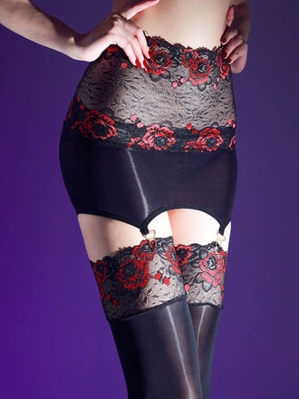 Halloween Lace Splice Bodycon Suspender Stockings - vintage fashion, retro style